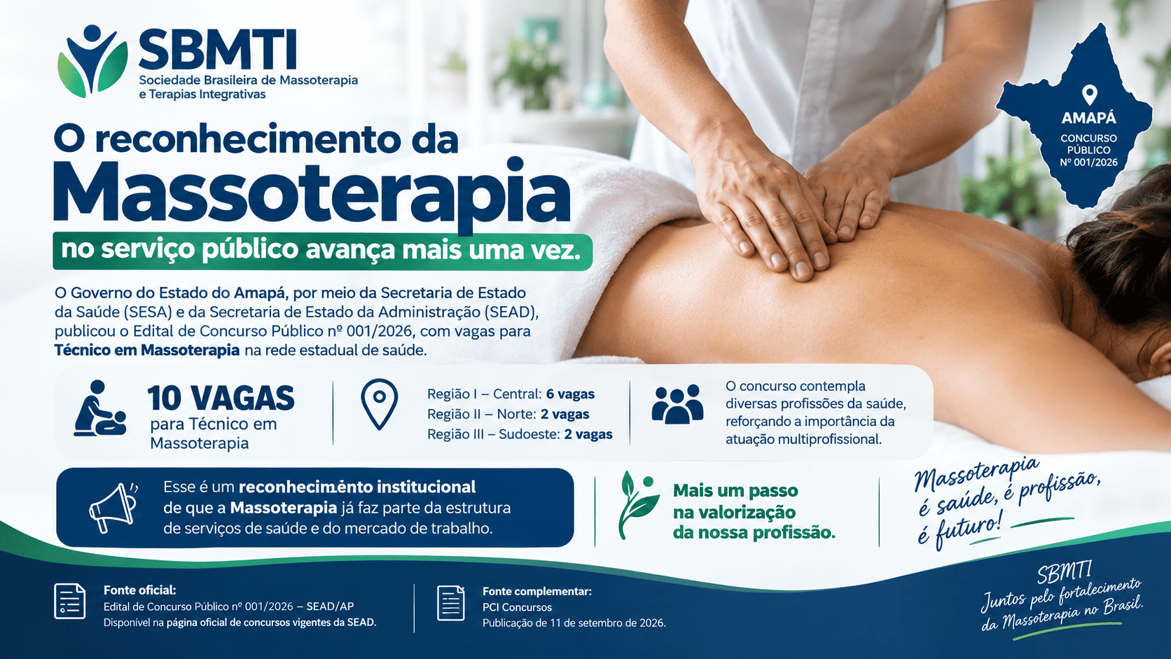 Amapá abre concurso público com vagas para Técnico em Massoterapia